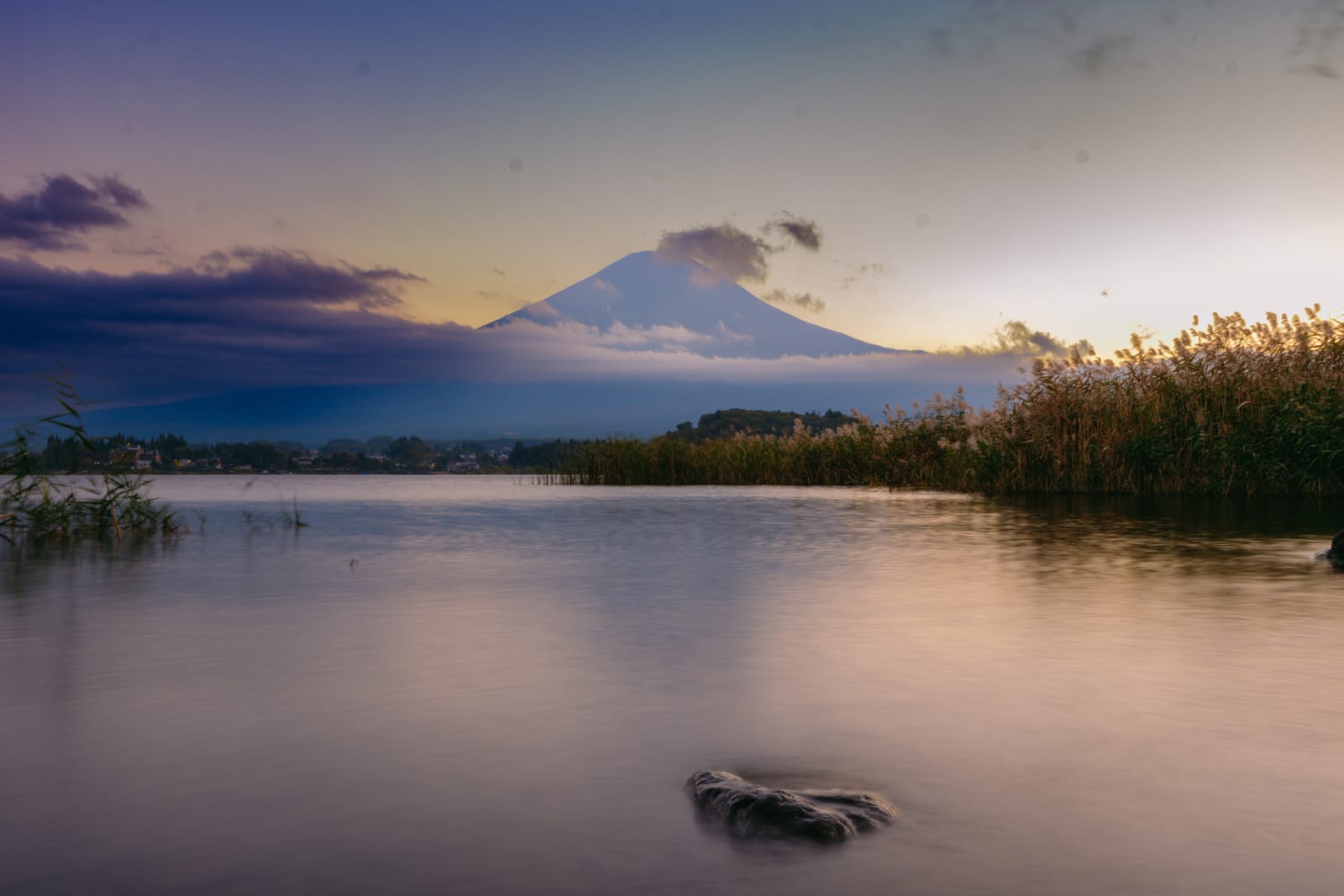 Placeholder caption - Mt. Fuji catching the very first colour of dawn.